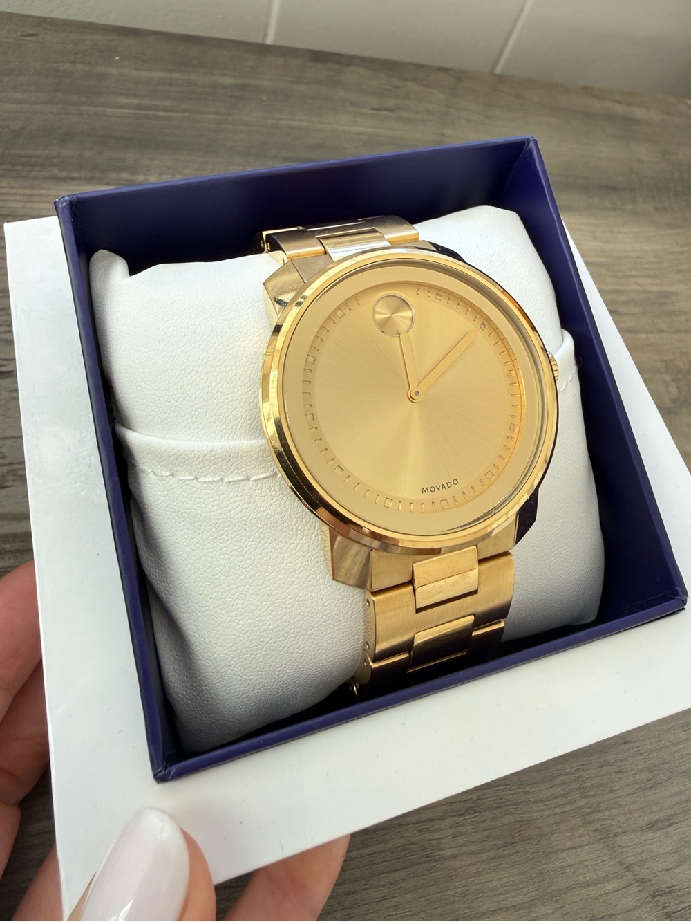Movado Bold Men’s Gold Tone Swiss Quartz Watch | Needs Battery | Pre-Owned